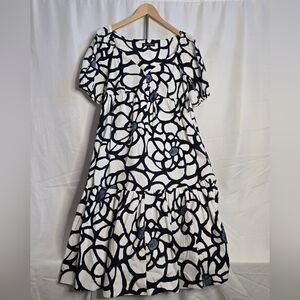 INC International Concepts Puff Sleeve Tiered Midi Dress | Size M NWT